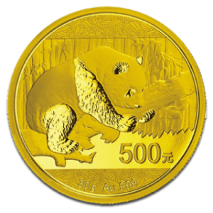 moneda oro oso panda